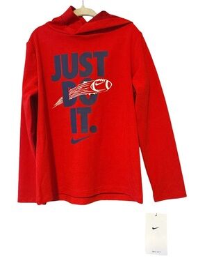 Nike Kids' Red 'Just Do It' Hoodie Tee size 5 New